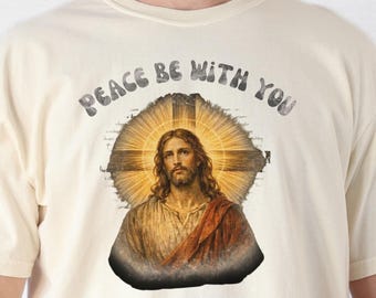 Vintage Jesus Christ T-Shirt, Peace Be With You Graphic Tee,