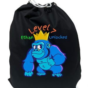 Personalized Kids Drawstring Backpack, Birthday Party Favor Bag