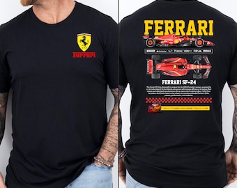 Camiseta Ferrari para niños y adultos, camiseta del equipo de carreras de Fórmula 1 SF-24, regalo personalizado para fans de Ferrari
