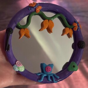 Coraline inspired clay mirror | Handmade image 3