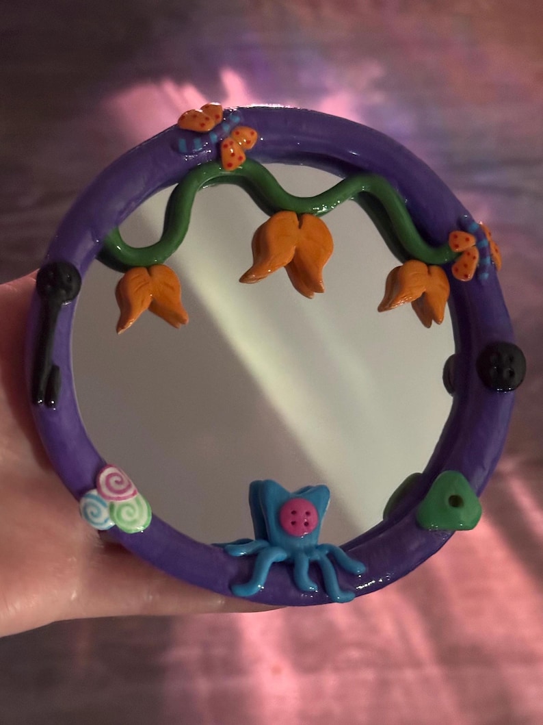 Coraline inspired clay mirror | Handmade image 3