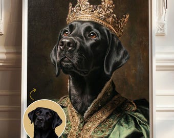 Custom Royal Portrait from Photo, King or Queen Renaissance Style, Elegant Personalized Pet Art