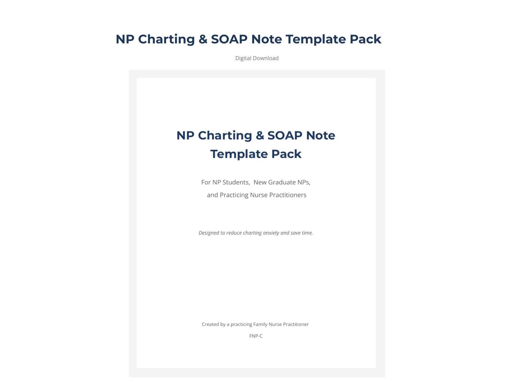 NP Charting & SOAP Note Template Pack| Nurse Practitioner Templates| NP ...