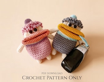Großmaul-Monster Schlüsselhülle Häkelanleitung PDF - Amigurumi Schlüsselanhänger, Schlüsselhalter, anfängerfreundlich
