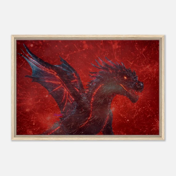 24 Framed Canvas - Fire Dragon