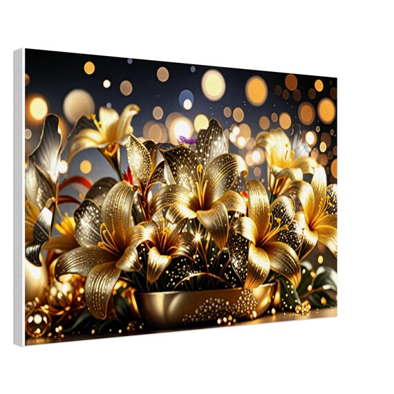 71 Canvas - Golden Lilies