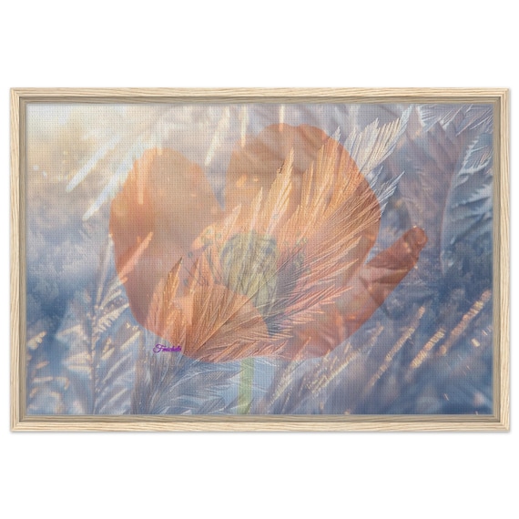 57 Framed Canvas - Ice Poppy Flower
