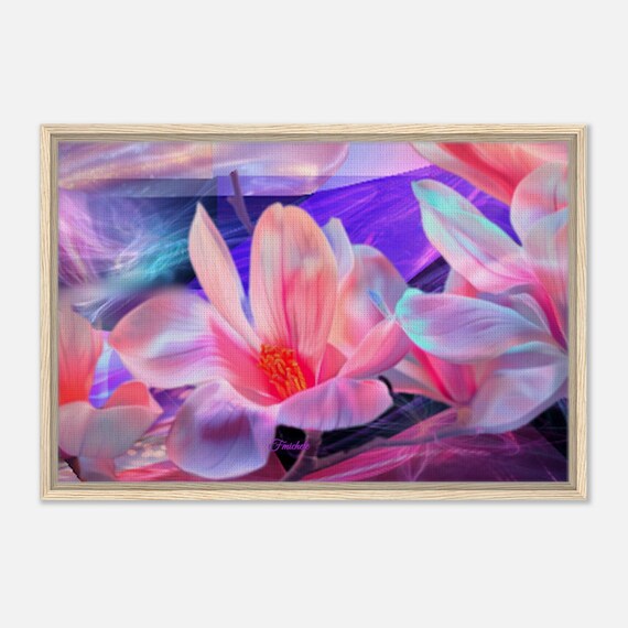 25 Framed Canvas - Floating Flowers