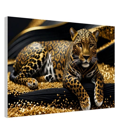 64 Canvas Print - Leopard and Gold