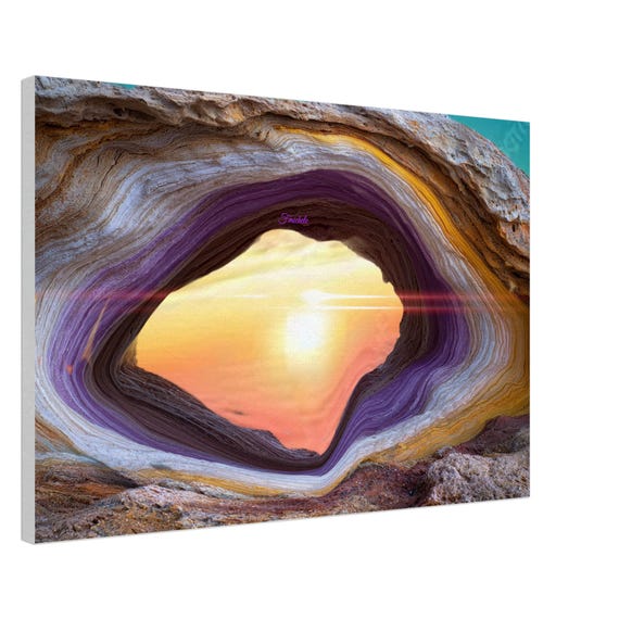 72 Canvas Print - Colored Rock and Sunset