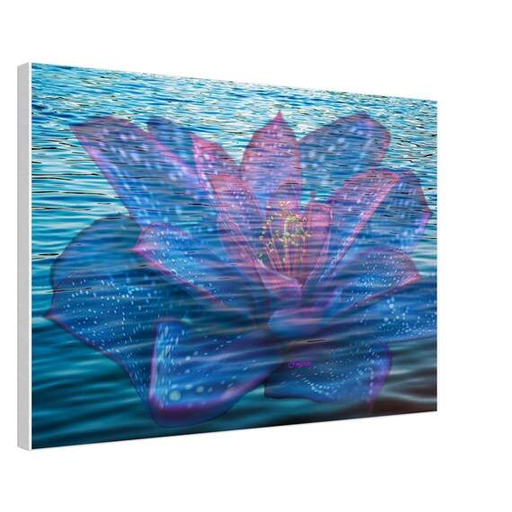11 Canvas Print - Blue Pink Flower