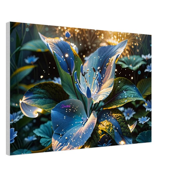 10 Canvas Print - Blue and Gold Flower