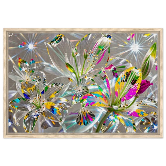 22 Framed Canvas - Sparkling Lilies