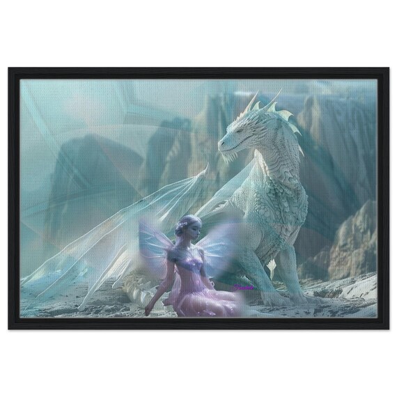 20 Framed Canvas Art – No. 20 Dragon and Fairy