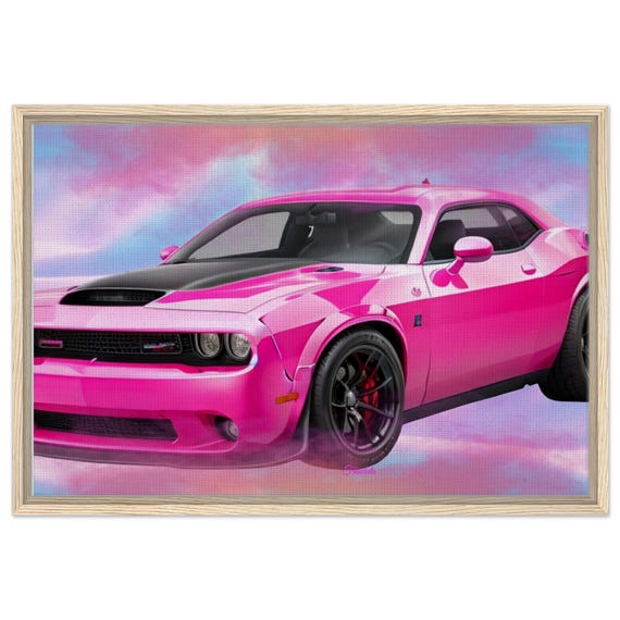 42 Framed Canvas - Pink Challenger