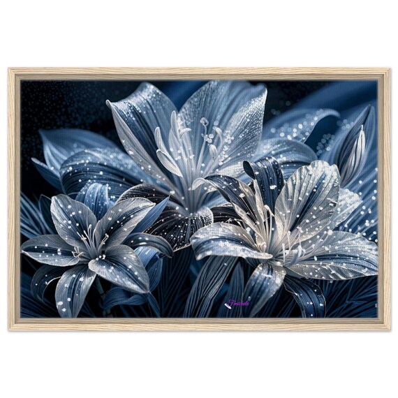61 Framed Canvas - White Lilies