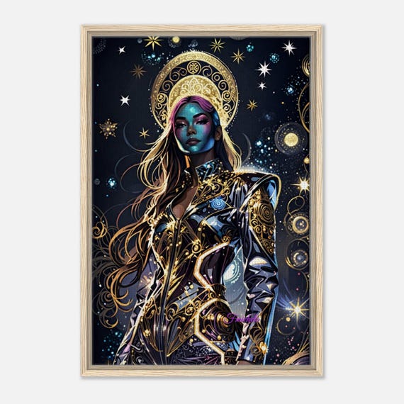 81 Framed Canvas - Futuristic Woman
