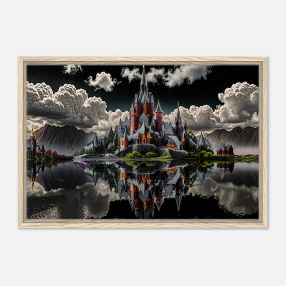 89 Framed Canvas - Castle of Darkness