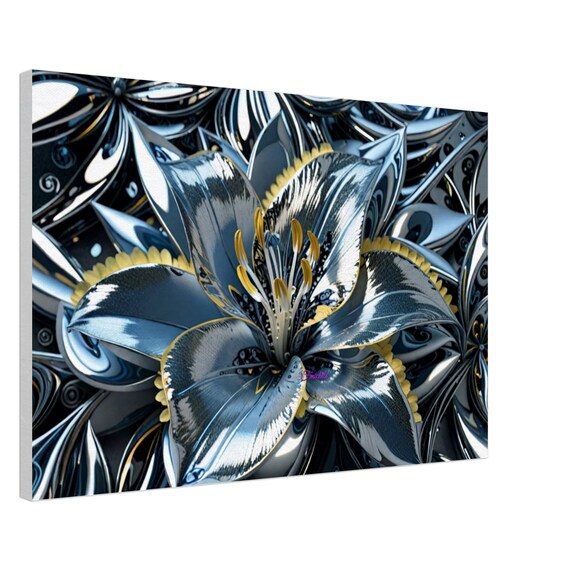53 Canvas Print - Silver and Gold Lily