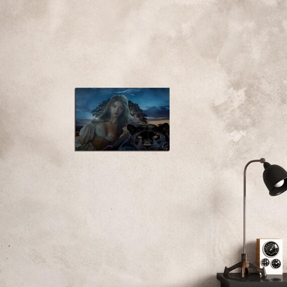 35 Canvas Print - Medieval Woman and Panther