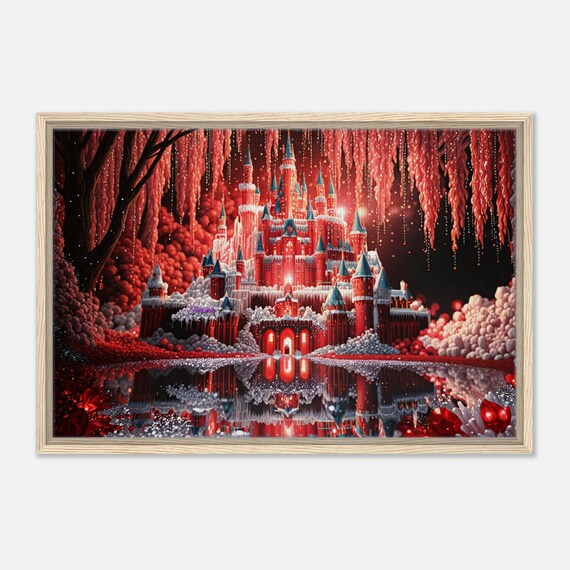 86 Framed Canvas - Red Castle