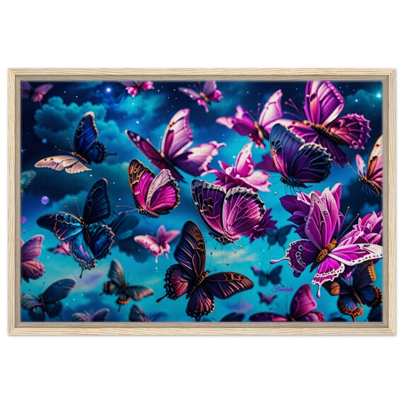13 Framed Canvas - Butterfly gathering