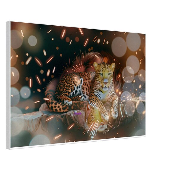 02 Canvas Print - Leopard with Sparkle Background