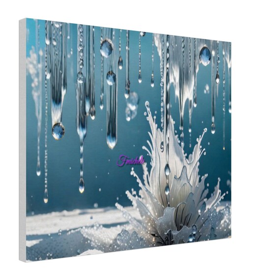 80 Canvas Print - Frozen Water Drops