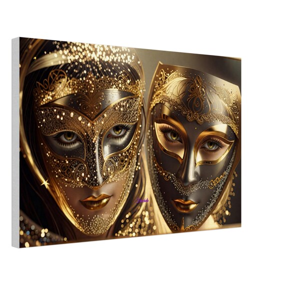 01 Canvas Print - Gold Masks