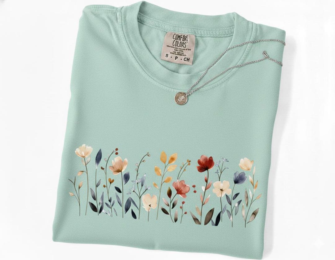 Comfort Colors Wildflower Shirt, Botanical Floral Graphic Tee - Etsy