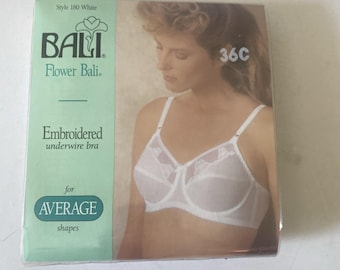 Bali 36C White Flower Full Support Underwire Bra  Style 180 NWT