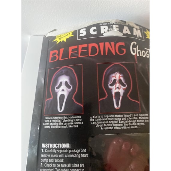VTG 1997 Scream Ghost Face Bleeding Halloween Mas… - image 10