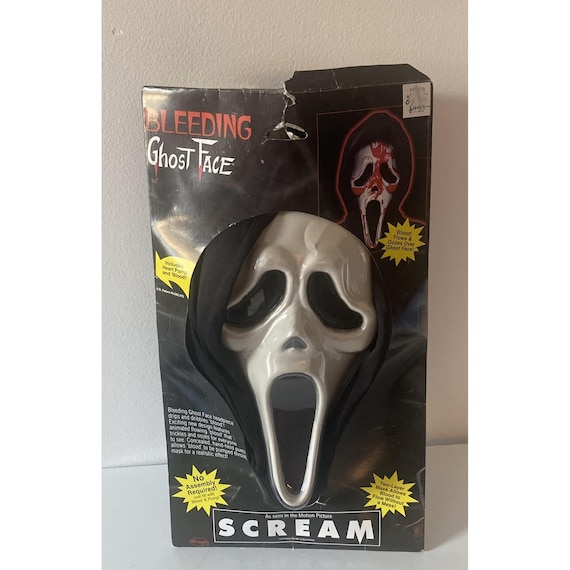 VTG 1997 Scream Ghost Face Bleeding Halloween Mas… - image 1