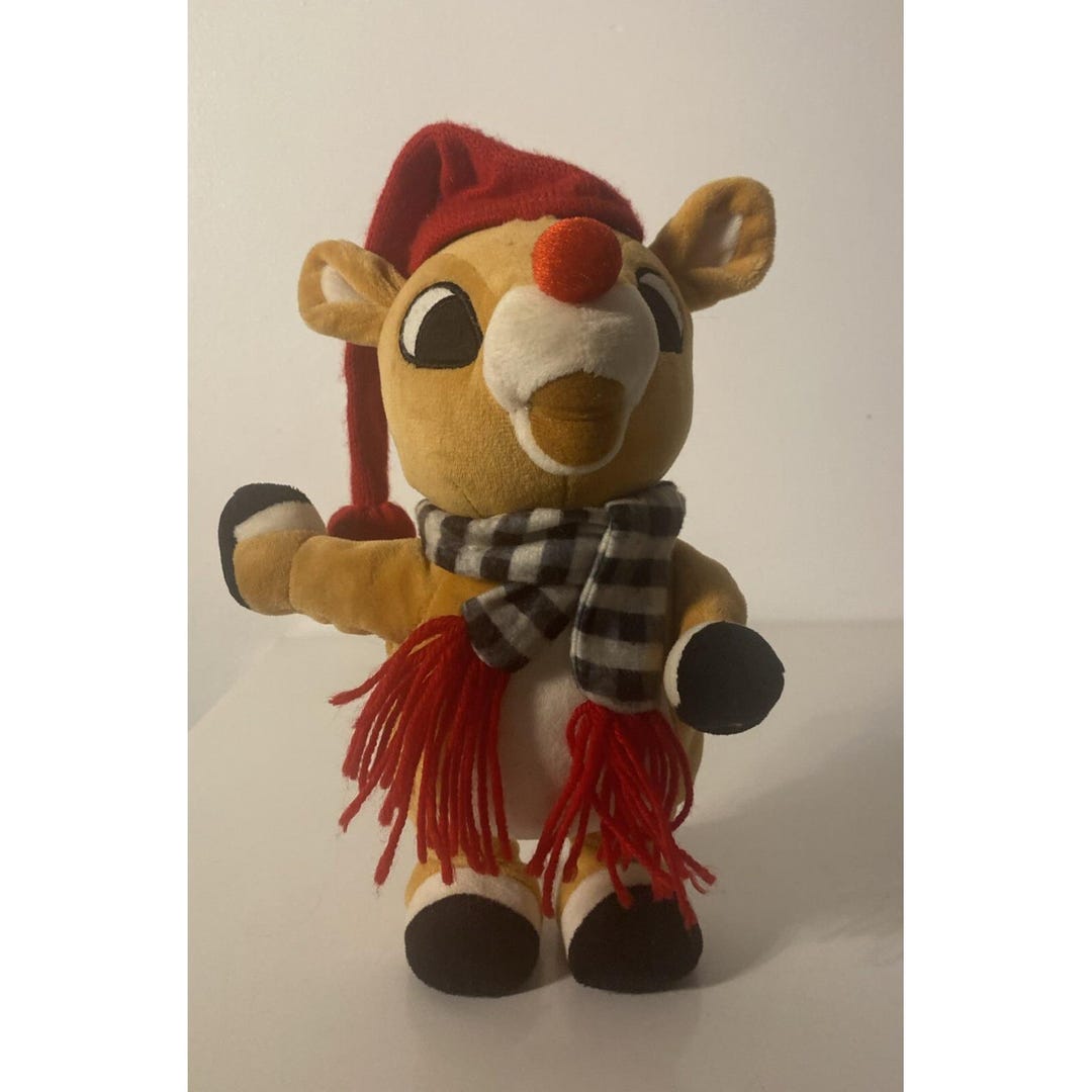 Gemmy Rudolph the Red Nosed Reindeer Animated Musical Plush Stuffed ...