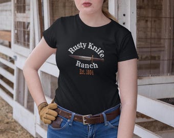 Rusty Knife Ranch Shirt Western Bowie T Shirt Vintage Cowboy Graphic Tee Edgy Country Tshirt Rustic Desert Clothing Gothic Americana Tee