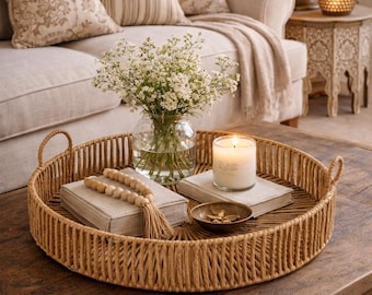 Round Woven Decorative Tray