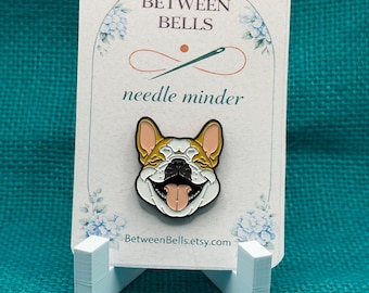 Happy French Bulldog Needle Minder | Frenchie Dog Magnet | Dog Lover Gift | Cross Stitch & Embroidery Accessory