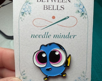 Blue Fish Needle Minder | Enamel Ocean Magnet, Cross Stitch Accessory