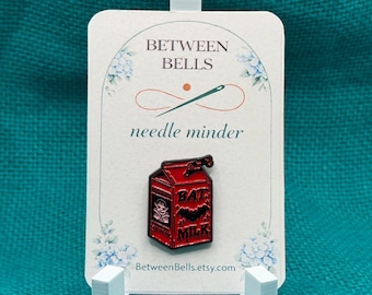 Bat Milk Needle Minder, Funny Halloween Milk Carton Needle Holder for Cross Stitch, Embroidery, Needlepoint, Spooky Stitching Accessory