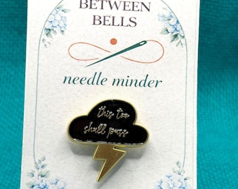 This Too Shall Pass Needle Minder | Inspirational Quote Magnet | Encouragement Gift | Minimalist Storm Cloud Design |