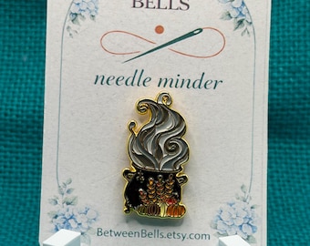 Witch's Cauldron Needle Minder | Autumn Magic Magnet | Fall Decor Gift | Spooky Cross Stitch & Embroidery Accessory
