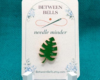 Monstera Leaf Needle Minder for Needlepoint, Cross Stitch, and Embroidery