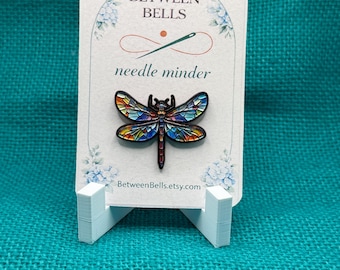 Stained Glass Dragonfly Needle Minder | Colorful Dragonfly Magnet | Nature Lover Gift | Cross Stitch & Embroidery Accessory