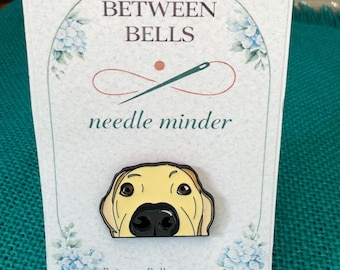 Yellow Labrador Needle Minder for Needlepoint, Cross Stitch, Embroidery and Sewing