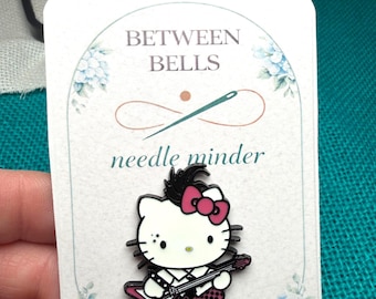 Rockstar Kitty Needle Minder for Needlepoint, Cross Stitch, and Embroidery