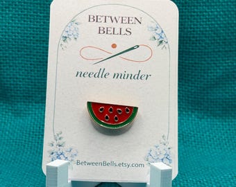 Tiny Watermelon Needle Minder | Summer Fruit Needle Minder for Cross Stitch, Embroidery & Needlepoint | Baby Bells