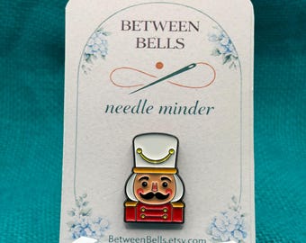 Nutcracker Needle Minder, Christmas Soldier Needle Holder for Cross Stitch, Embroidery, Needlepoint, Holiday Stitching Accessory