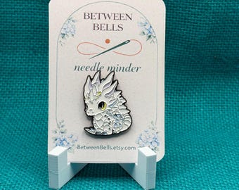 Baby Ice Dragon Needle Minder | Cute Fantasy Dragon | Magical Creature Gift | Cross Stitch Needle Holder