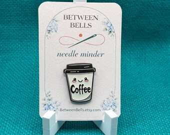 Cute Coffee Needle Minder for Needlepoint, Cross Stitch, and Embroidery