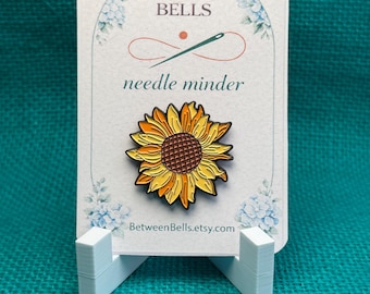 Bright Sunflower Needle Minder for Needlepoint, Cross Stitch, Embroidery and Sewing